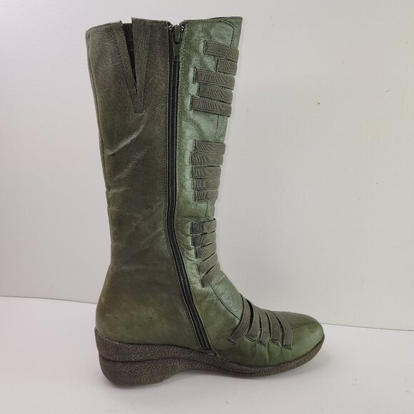Miz Mooz Orso Green Leather Tall Winter Boots (39 EU / 8.5 US) - Picture 3 of 10